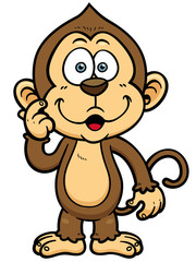 Vector illustration of Cartoon Monkey