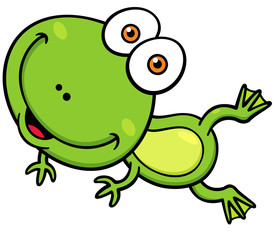 Vector illustration of Cartoon green frog