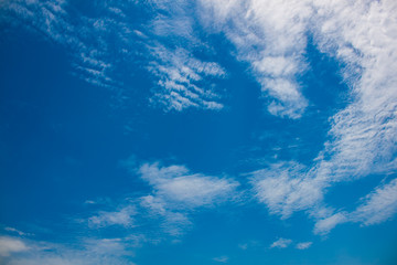 blue sky with tiny clouds