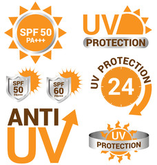 Set of UV Sun Protection and anti uv vector