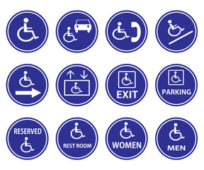 Handicap signs with wheelchair
