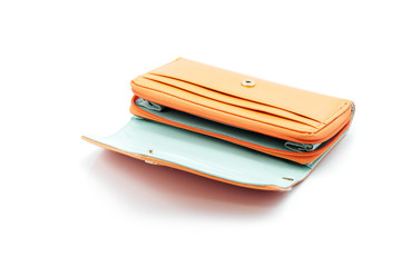 Orange wallet without cash