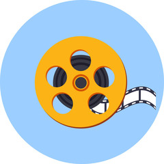 Fototapeta premium Vector Film Reel with a Film Strip