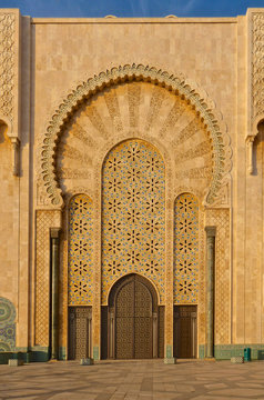 Ornate gates of a Moroccan mosque