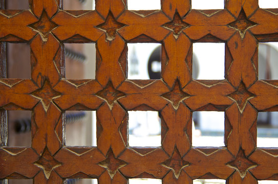 Cedar wood carved Moroccan door