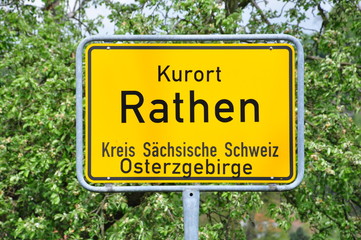 Schild Kurort Rathen / Sachsen