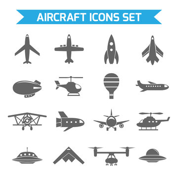 Aircraft Icons Flat