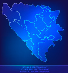 Obraz premium Karte von Bosnien-Herzegowina