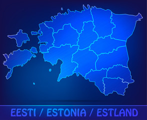 Obraz premium Karte von Estland