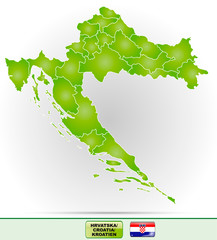 Naklejka premium Karte von Kroatien