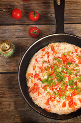 traditional turkish omelet menemen with tomatoes