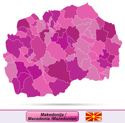 Karte von Mazedonien mit Grenzen