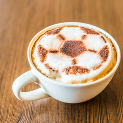 Soccer latte coffee