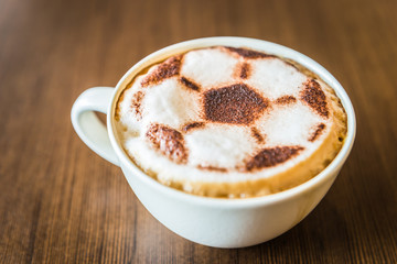 Soccer latte coffee