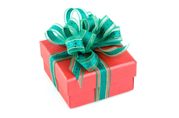 Gift box isolated white background