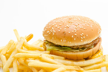 Hamburger french fries