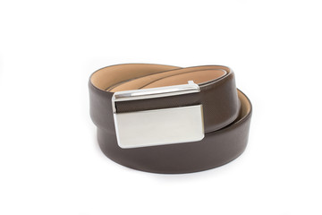 Brown Leather Belt Isolated