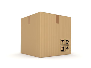 Carton box isolated on white background.