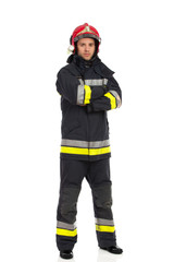Naklejka premium Fireman, full length