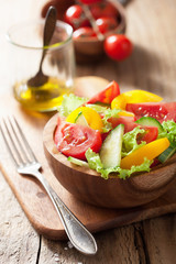 healthy salad with tomatoes cucumber and pepper
