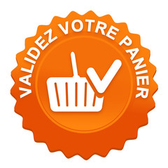 validez votre panier sur bouton web denté orange