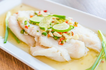 Steamed basa fish