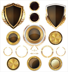 Shields, golden labels and larel wreaths collection © totallyout