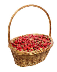 Fototapeta na wymiar basket of strawberries isolate on white