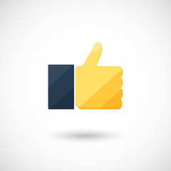 thumb symbol with a shadow