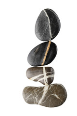 stones with white stripes arranged to a curve