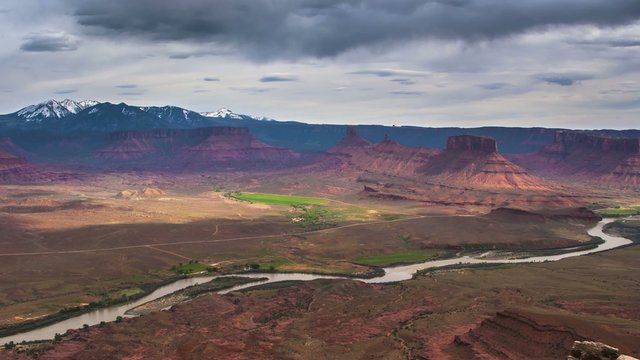 Colorado River Aerial 4K Timelapse from Professor Valley - Utah