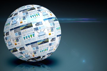 Screen sphere showing business advertisement