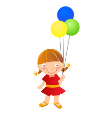 A little girl with balloon