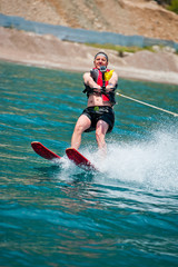 Fototapeta na wymiar water skiing
