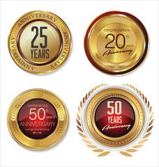 Anniversary golden labels