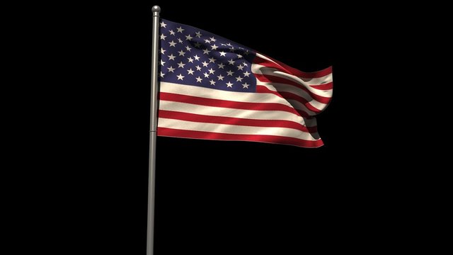 America national flag waving on flagpole