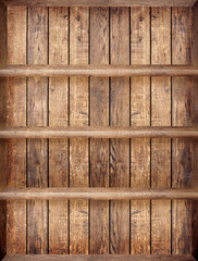 4 layers blank vintage wooden bookshelf