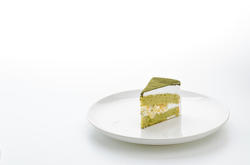Cake matcha isolated white background