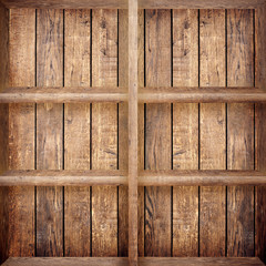 multiple layers blank vintage wooden bookshelf