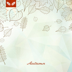 Abstract autumn illustration with maple Leaves.