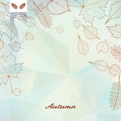 Abstract autumn illustration with maple Leaves.