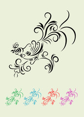 Bird, art vector decoration.