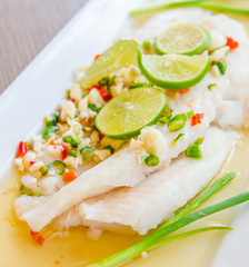 Steamed basa fish