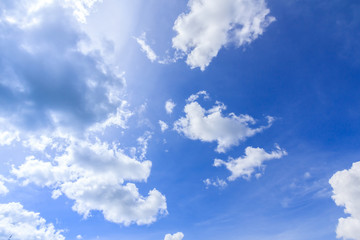 White clouds in blue sky