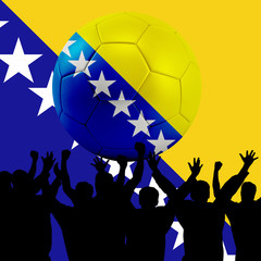 Mass cheering with Bosnia and Herzegovina Soccer ball