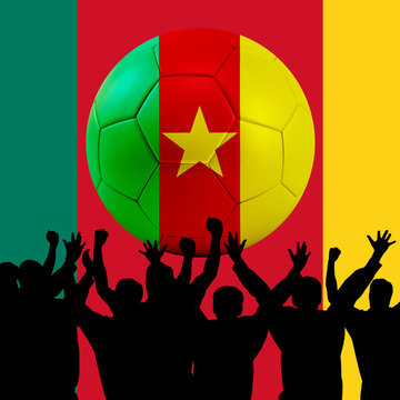 Mass cheering with Cameroon Soccer ball