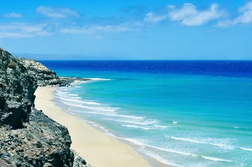 Deurstickers Sotavento Beach, Fuerteventura, Canarische Eilanden Butihondo-strand in Fuerteventura, Canarische Eilanden, Spanje