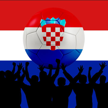 Mass cheering with Croatia Soccer ball