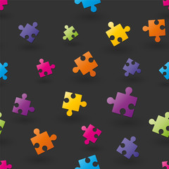 Naklejka premium Seamless background composed of puzzle pieces