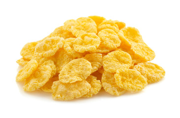 corn flakes on white